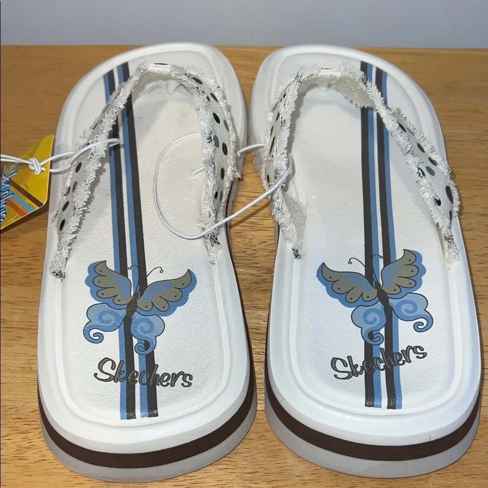 NWT Skechers Snooky White and Black Polka Dot Sandals - Picture 2 of 5